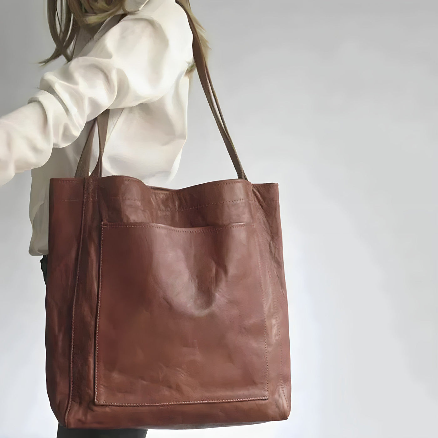 Opal - Stylish Multi-Pocket Leather Tote Bag