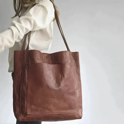Opal - Stylish Multi-Pocket Leather Tote Bag