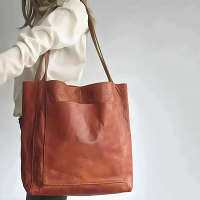 Opal - Stylish Multi-Pocket Leather Tote Bag