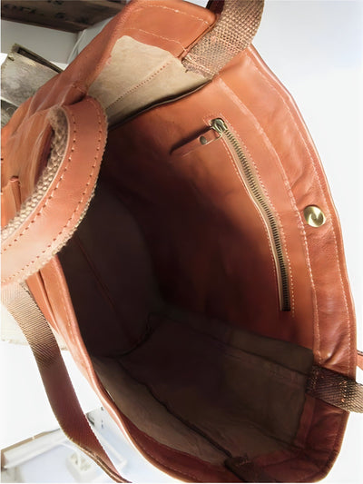 Opal - Stylish Multi-Pocket Leather Tote Bag