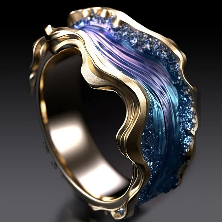 Antique Gold Ocean Ring 