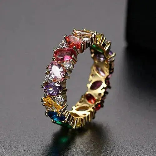 Antique Multicolor Zirconia Ring 