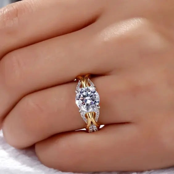 Antique Silver and Gold Crystal Ring