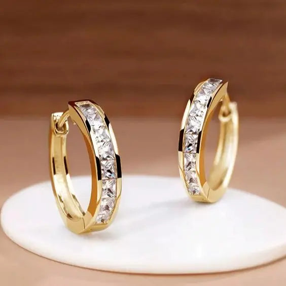Elegant gold and crystal earrings