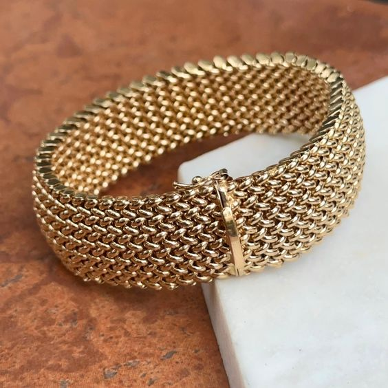 antique gold mesh bracelet 