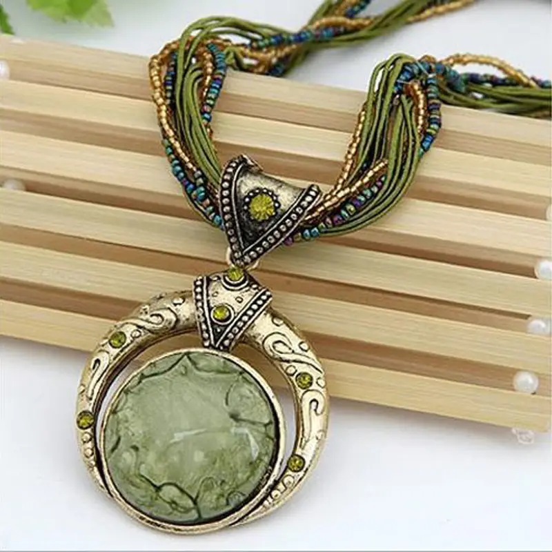 green gold necklace
