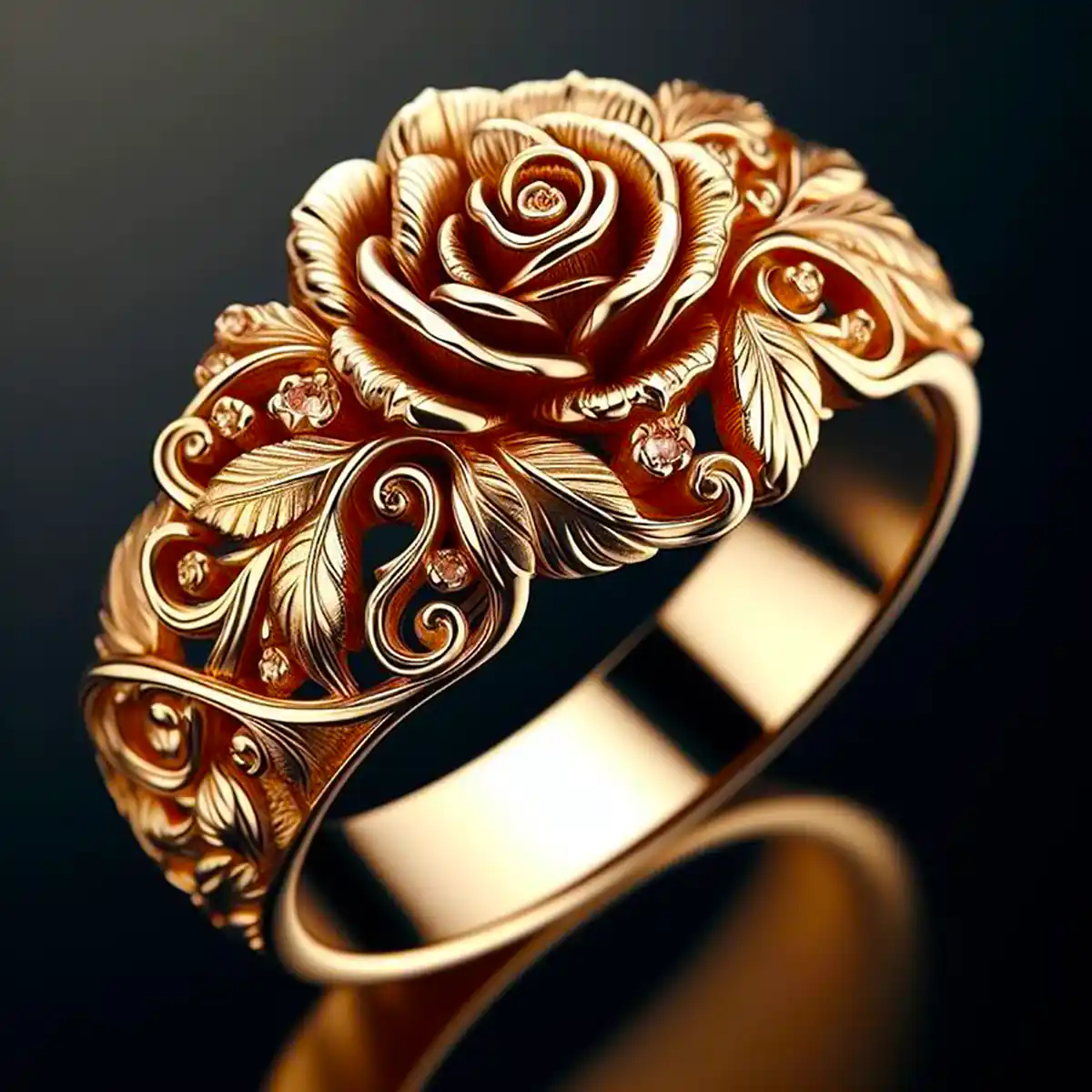 golden flower ring 