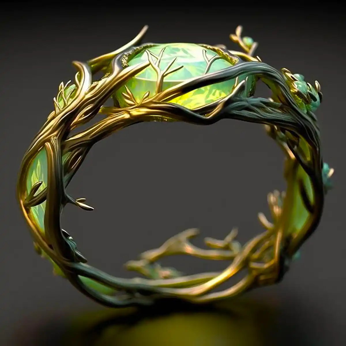 "Nature" Green Opal Ring 