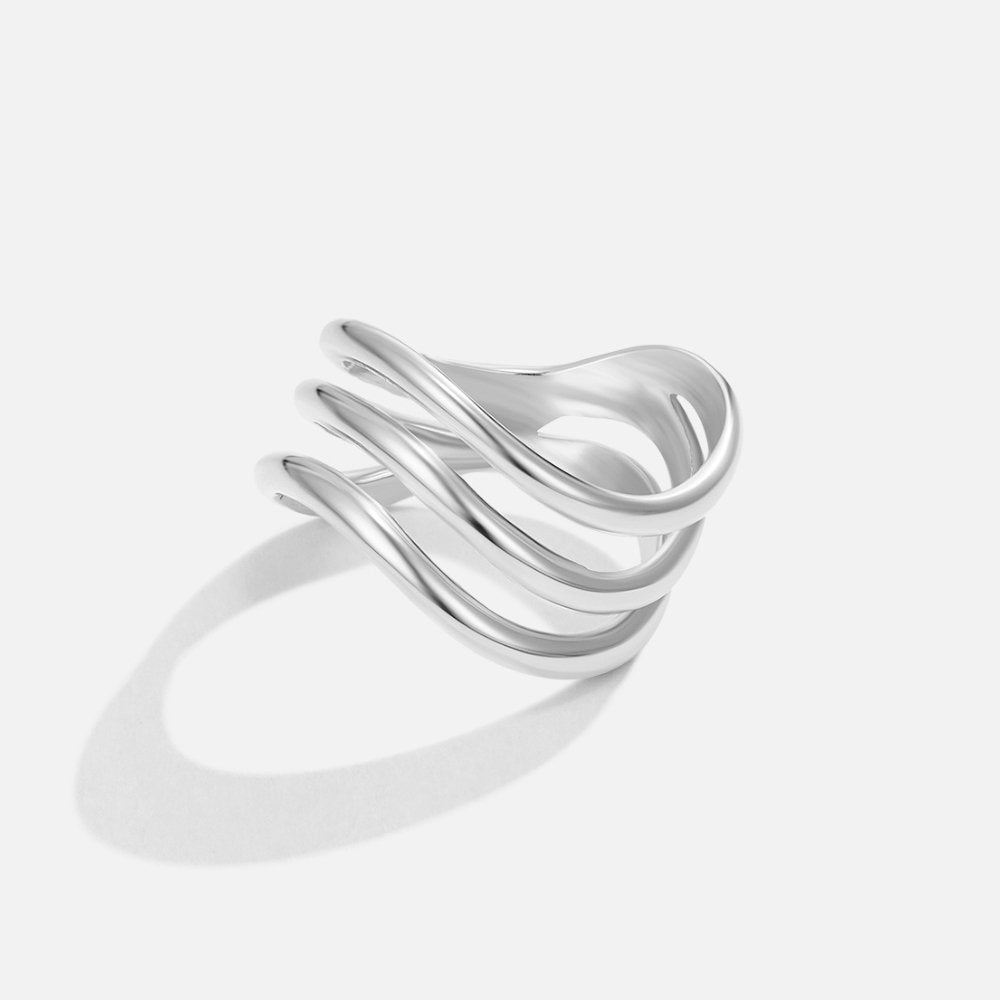 Multi-layered silver ring