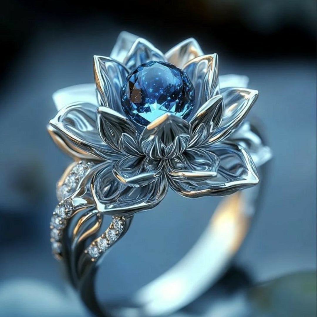 Strange Crystal Blue Silver Flower