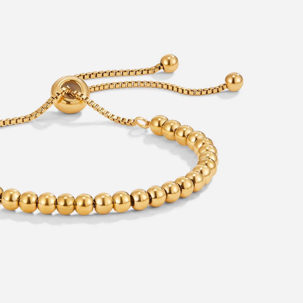 Indigo beaded gold bracelet