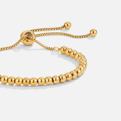 Indigo beaded gold bracelet