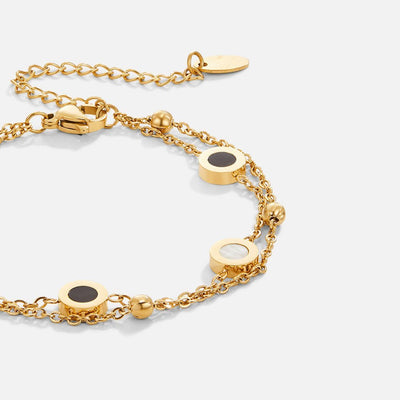 Onyx and white stone bracelet