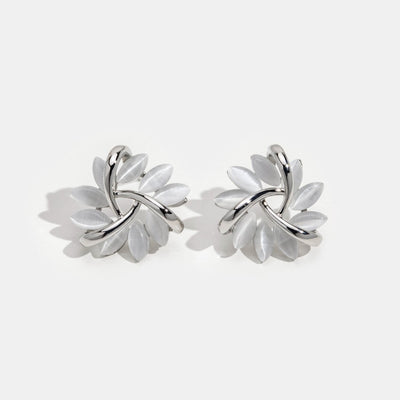 Opal-embellished silver earrings