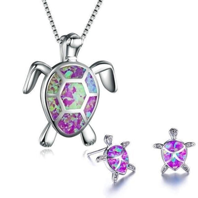 Opal Sea Turtle Jewelry Set 