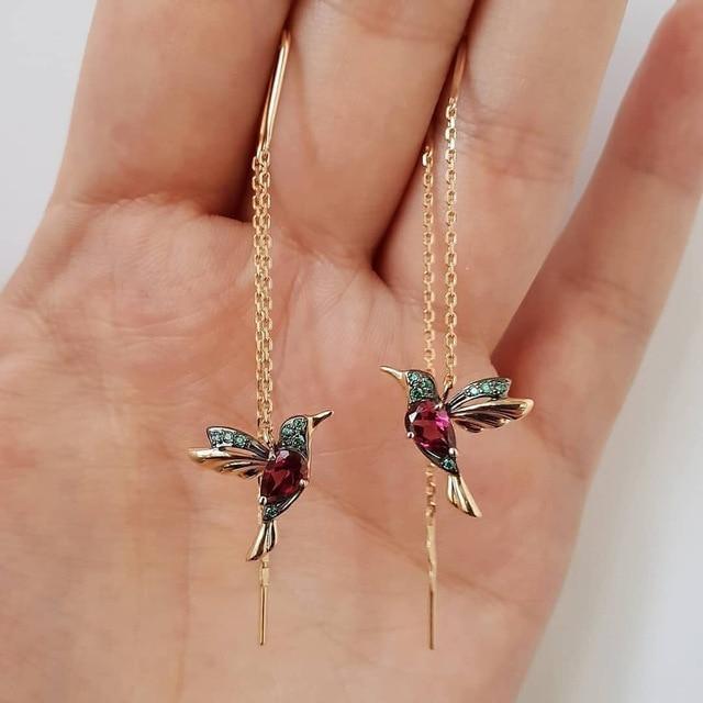 Sharin - Elegant Hummingbird Earrings 