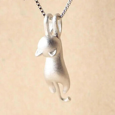 925 Sterling Silver Playful Cat Pendant