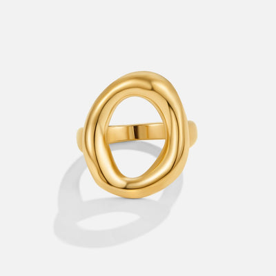 A gold ring melted in us