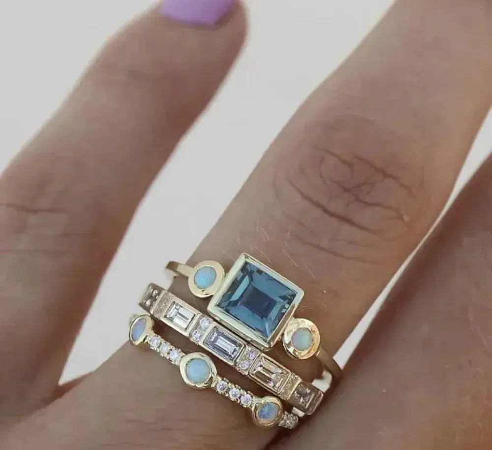 Antique Blue Crystal Ring