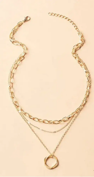 Antique Layered Gold Chain Necklace