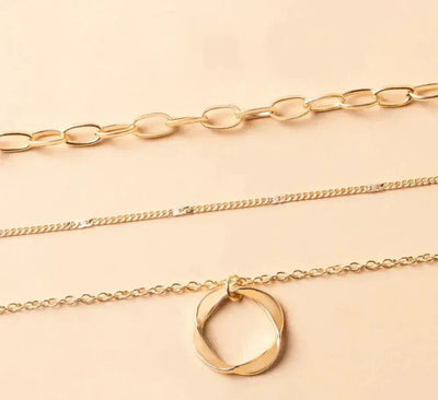 Antique Layered Gold Chain Necklace