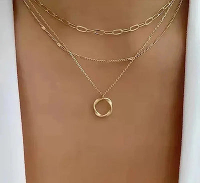 Antique Layered Gold Chain Necklace