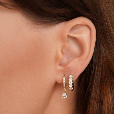 Distinctive gold crystal earrings