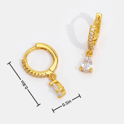 Distinctive gold crystal earrings
